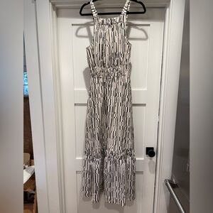 Anthropologie Elegant Black and White Patterned Dress